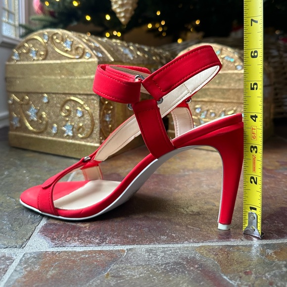 NINE WEST Red Strap Heel Sandal 8M - Picture 5 of 6